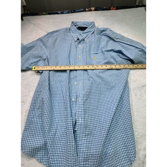 Polo Ralph Lauren Button Shirt Men's Xl Blue Checkered Short Sleeve Classic Fit - Picture 4 of 8